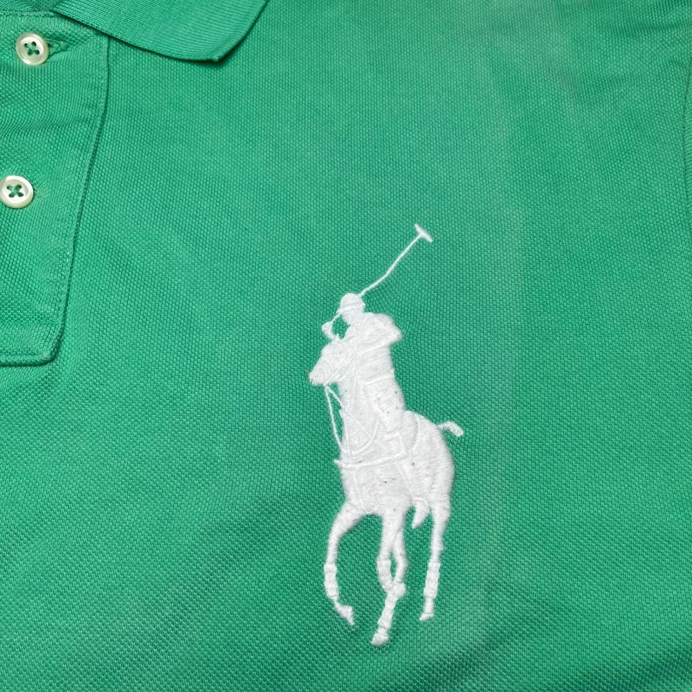Polo Ralph Lauren Polo Shirt Mens XXL Green Slim Fit Big Pony Short Sleeve - Picture 4 of 6
